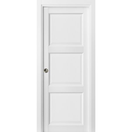 SARTODOORS Pocket Interior Door, 36" x 80", White LUCIA2661PD-BEM-36